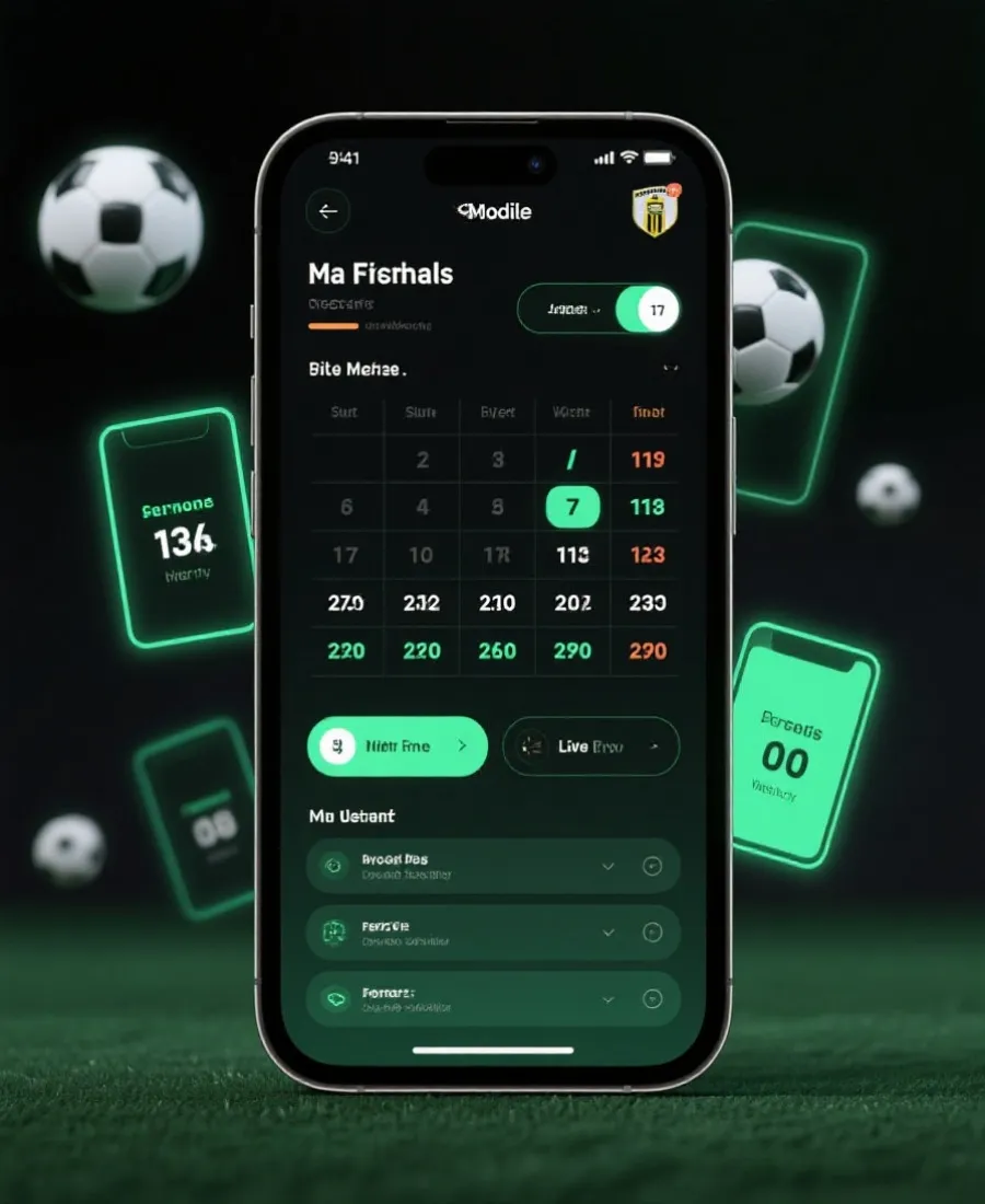 即時比分賽程版面示意圖